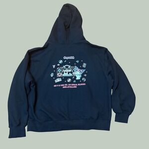 JapanLA Sanrio Kuromi DJ Zip Up Hoodie Black Neon Graphic XL Mens Womens